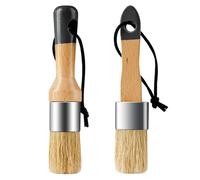 Mister Rui Lot de 2 pinceaux de peinture à la cire et à la craie pour meubles, loisirs créatifs, poils naturels ronds et ovales