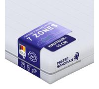 Mister Sandman Matelas 120 x 200 cm - Mousse Froide Ergonomique 7 Zones de Confort - équilibré - Réversible 2 Faces - Certifié Oeko-TEX - Fabriqué en Allemagne - Hauteur 15 cm
