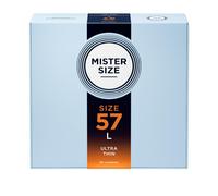 MISTER SIZE Préservatifs Ultra fins (Très Fins et Extra Lubrifiés) / Préservatifs Hommes Fins à Votre Taille 57 mm, Paquet de 36, Préservatifs Hommes Entièrement en Latex de Caoutchouc Naturel