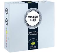 MISTER SIZE Préservatifs Ultra Fins - Sensation Naturelle - Extra Lubrifiés - Ajustement Idéal - Latex Naturel pour un Confort Optimal & une Sécurité Maximale - Taille au Choix (Lot de 36, 49mm)