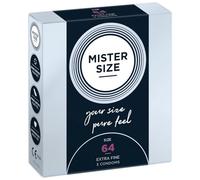 Mister Size Préservatifs Pure Feel 64 mm – Extra fins lubrifiés – Taille 2XL – Boîte de 3