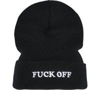 Mister Tee Mt2150-Bonnet FCK Off Bonnets, Noir/Blanc, Taille Unique Mixte