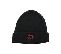 Mister Tee Bonnet 'Glowing Heart' rouge / noir, Taille 55-60