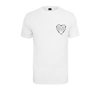 Mister Tee Burning Hearts Tee T-Shirt Haut Shirt Cœur Imprimé Motif Blanc Men