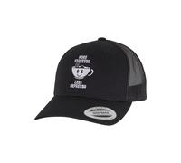 Mister Tee Casquette 'More Espresso Less Depresso' noir / blanc, Taille 55-60