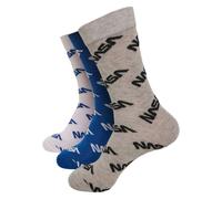 Mister Tee Chaussettes bleu / gris chiné / noir / blanc, Taille 47-50