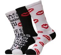 Mister Tee Chaussettes Kiss 3-Pack Unisex Chaussettes De Sport Avec Imprimé