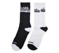 Mister Tee Chaussettes 'Major City' noir / blanc, Taille 39-42
