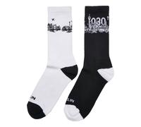 Mister Tee Chaussettes 'Major City' noir / blanc, Taille 47-50