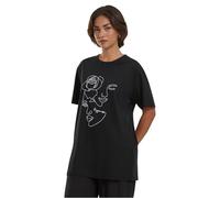 Merchcode T-shirt One Line Rose – noir/blanc – Taille XS