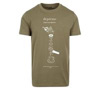 Mister Tee Depresso T-Shirt Pour Hommes En Coton Col Rond Jersey Caféine