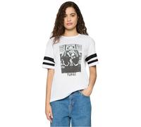 Mister Tee Femme Ladies 2pac Stripes Tee T Shirt, Blanc, S EU