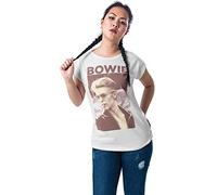 Mister Tee Femme Ladies David Bowie Tee White M T Shirt, Blanc, M EU
