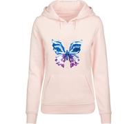 Miss Tee Sweat à Capuche pour Femme - Motif Papillon chromé, Rose, M
