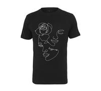 Mister Tee Femmes One Line Rose Tee T-Shirt Art Bonheur Femme Noir Neuf