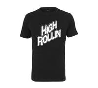 Mister Tee High Rollin Tee T-Shirt Haut Imprimé Écriture Noir Hommes Neuf