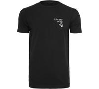 Mister Tee La Vie Continue Tee-Shirt Haut Basique Petit Imprimé Noir Hommes