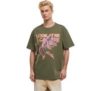Mister Tee Look Oversize Tee, Olive, 4XL