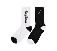 Mister Tee Mt2235-zodiac Socks 2-Pack Chaussettes, Noir/Blanc Sagittaire, 43-46 Mixte