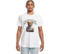Mister Tee Mt3763-new York College Bear Tee T-Shirt, Blanc, L Hommes