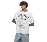 Mister Tee Mt3865-life Happens Coffee Helps Oversize Tee T-Shirt, Blanc, 3XL Homme