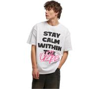 Mister Tee Mt3870-stay Calm in Chaos Oversize Tee T-Shirt, Blanc, L Hommes