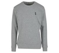 Mister Tee Sweat-shirt 'King Sign EMB Light Crew' gris chiné / noir, Taille XXL