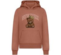 Mister Tee Sweat-shirt 'NY Crowned Bear' marron / caramel / marron châtaigne / blanc, Taille L