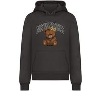 Mister Tee Sweat-shirt 'NY Crowned Bear' marron / or / noir / blanc, Taille S