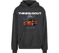 Mister Tee Sweat-shirt 'Thinking Bout You' anthracite / orange / noir / blanc, Taille L