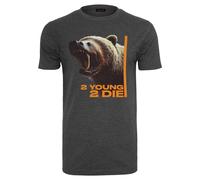 Mister Tee T-Shirt '2 Young 2 Die' marron / anthracite / orange / blanc, Taille XS