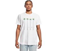 Mister Tee T-Shirt à col Rond Miami Palms pour Homme, Blanc, M