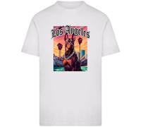 Mister Tee T-Shirt 'Los Angeles Dog' orange / noir / blanc, Taille XXL