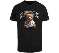 Mister Tee T-Shirt 'New York College Bear' marron / rouge sang / noir / blanc, Taille XS