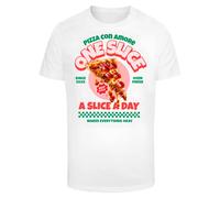 T-shirt Mister Tee Pizza Amore Blanc S