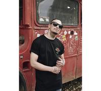 Mister Tee T-shirt 'Rose' vert/rouge feu/noir Taille L