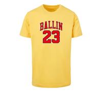 Mister Tee T-Shirt 'Ballin 23' jaune / rouge / blanc, Taille XS