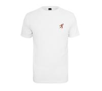 Mister Tee T-Shirt 'Basketball Player' marron / orange foncé / rouge rubis / blanc, Taille XS