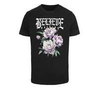 Mister Tee T-Shirt 'Believe Nothing' vert / lavande / noir / blanc, Taille S