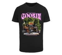 Mister Tee T-Shirt 'Cookin' gris foncé / vert / prune / noir, Taille M