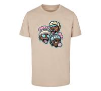 Mister Tee T-Shirt 'Crew Luv' sable / marron / menthe / rose, Taille L