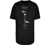 Mister Tee T-shirt 'Depresso' gris / noir / blanc, Taille M