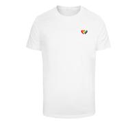 Mister Tee T-Shirt 'Double Hearts Pride' jaune / violet / rouge feu / blanc, Taille XL
