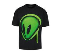 Mister Tee T-Shirt 'Dripping Alien Head' vert gazon / noir, Taille M