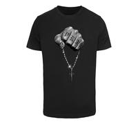 Mister Tee T-Shirt 'Faith Meets Strength' gris / gris clair / noir / blanc, Taille XS