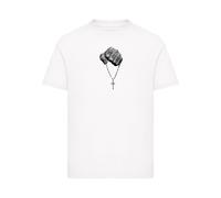 Mister Tee T-Shirt 'Faith Meets Strength' noir / blanc, Taille 146-152