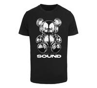 Mister Tee T-Shirt 'Feel The Sound Chrome Bear' gris / noir / blanc, Taille S