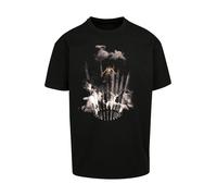 Mister Tee T-Shirt 'Flashing Lights' taupe / noir, Taille S