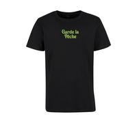 Mister Tee T-Shirt 'Garde La Peche' citron / kiwi / mandarine / noir, Taille XS
