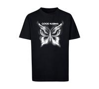 Mister Tee T-Shirt 'Good Karma' noir / blanc chiné, Taille 134-140
